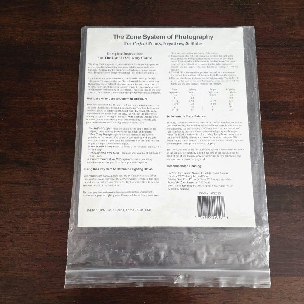 Delta Photography Supplies 18% Gray Card 2 Pack 8x10 Zone System